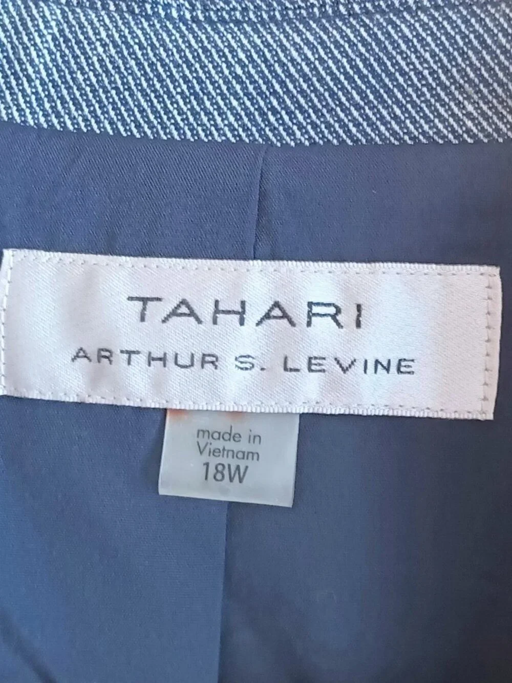 Tahari Arthur S. Levine Linen Blend Navy Blue Woven Dress Blazar Size 18W